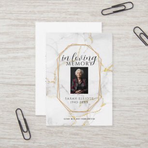 Simple Funeral Memorial Prayer Photo Card