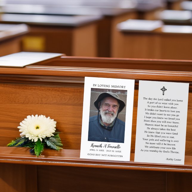 Simple Funeral Memorial Prayer Photo Card (Simple Funeral Memorial Prayer Photo Card)