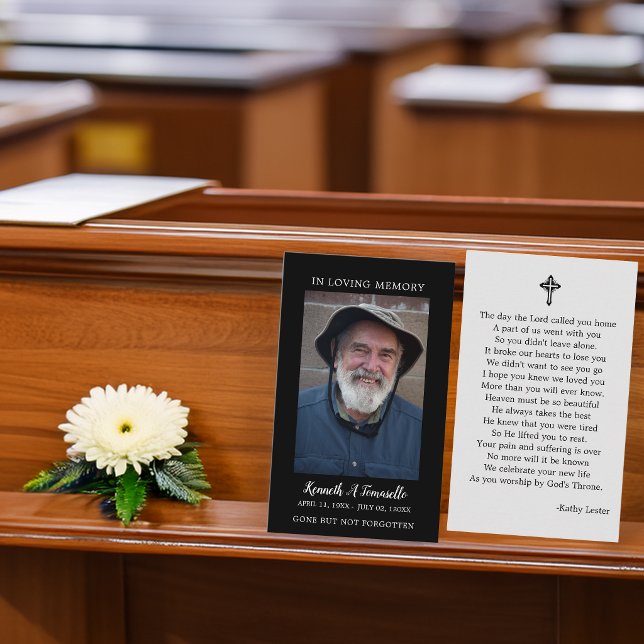 Simple Funeral Memorial Prayer Photo Card (Simple Funeral Memorial Prayer Photo Card)