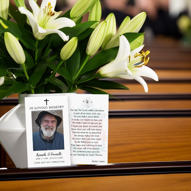 Simple Funeral Memorial Prayer Photo Card (Simple Funeral Memorial Prayer Photo Card)