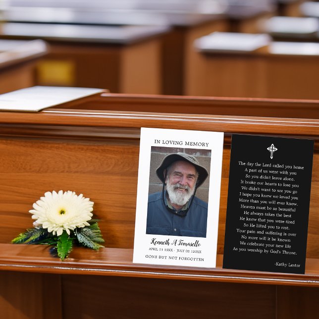 Simple Funeral Memorial Prayer Photo Card (Simple Funeral Memorial Prayer Photo Card)
