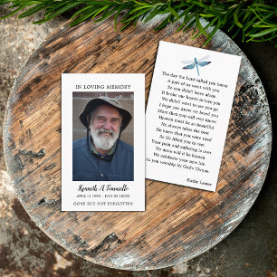 Simple Funeral Memorial Prayer Photo Card