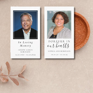 Simple Funeral Photo Memorial 2 in 1 Prayer Card