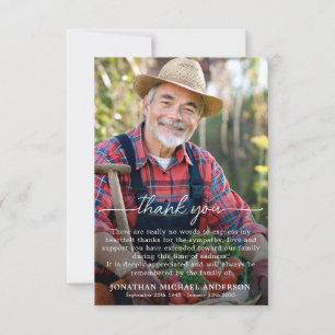 Simple Funeral Photo Personalised Remembrance  Thank You Card