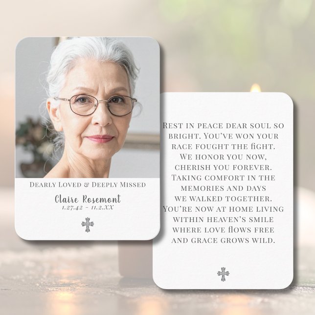 Simple Funeral Photo Prayer Card (Simple Funeral Photo Prayer Card
)