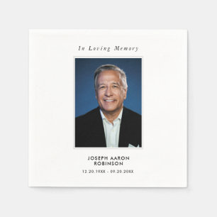 Simple Funeral Photo Sympathy Memorial Napkin