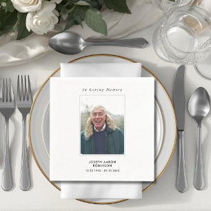 Simple Funeral Photo Sympathy Memorial Napkin