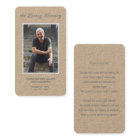 Simple Funeral Photo Sympathy Memorial Prayer Card