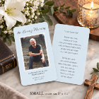 Simple Funeral Photo Sympathy Memorial Prayer Card