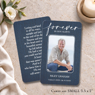 Simple Funeral Photo Sympathy Memorial Prayer Card