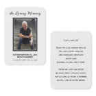 Simple Funeral Photo Sympathy Memorial Prayer Card