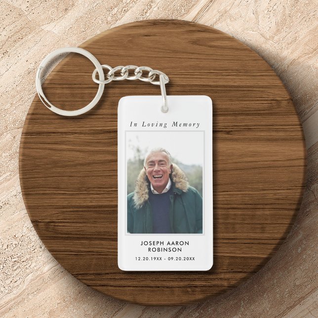 Simple Funeral Photo Sympathy Memorial Prayer Key Ring (Creator Uploaded)
