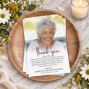 Simple Funeral Photo Thank You Card