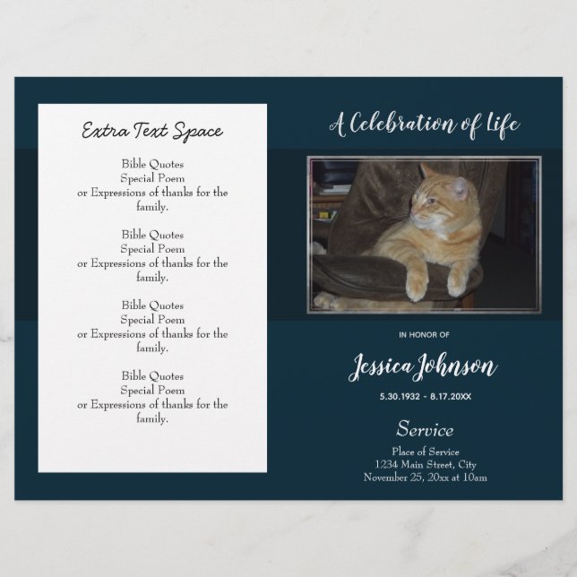 Simple Funeral Program Budget (Front)