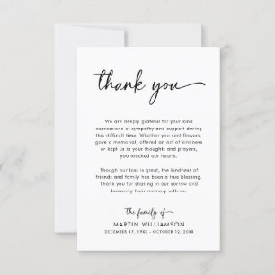 Simple Funeral Script Thank You