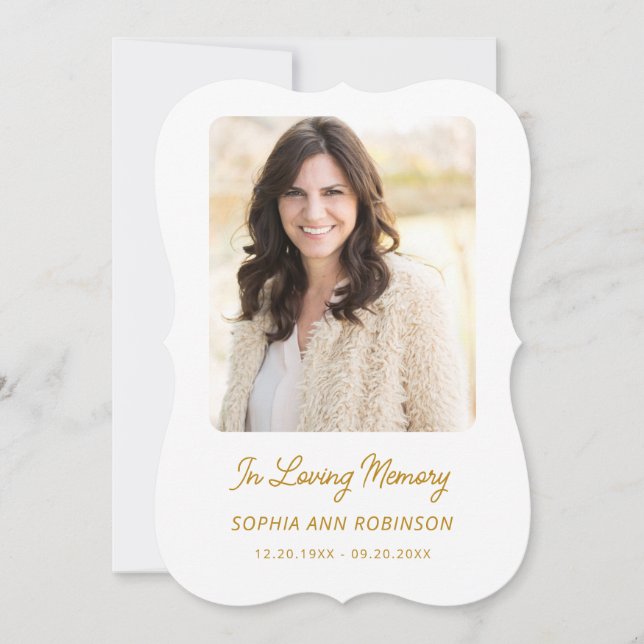 Simple Funeral Sympathy Memorial Remembrance Cards (Front)