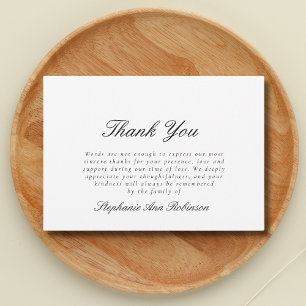 Simple Funeral Sympathy Thank You Note Card