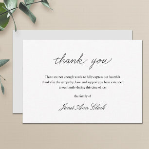 Simple Funeral Thank You Note Card