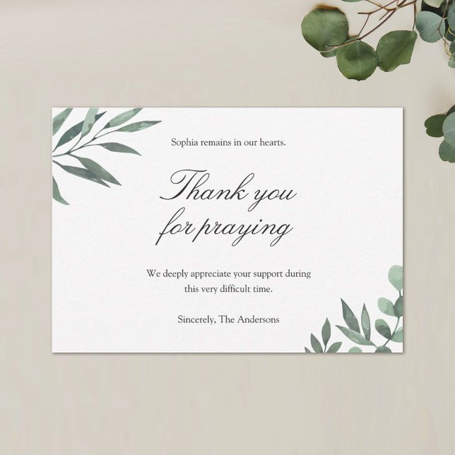 Simple Funeral Thank You Note Card (Creator Uploaded)