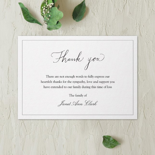 Simple Funeral Thank You Note Card (Creator Uploaded)