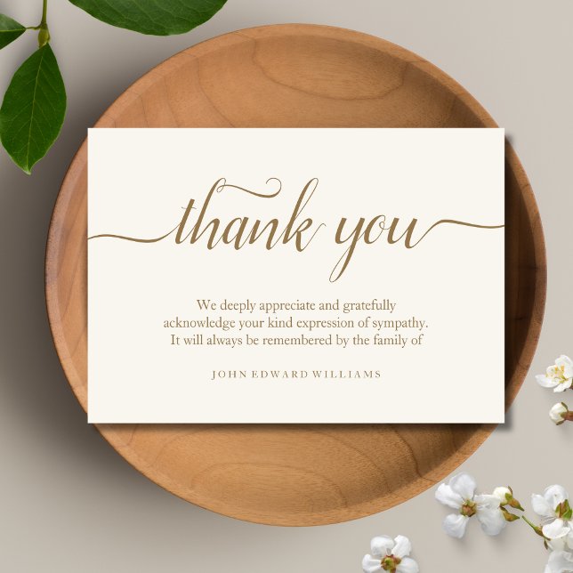 Simple Funeral Thank You Note Card Bereavement (Creator Uploaded)