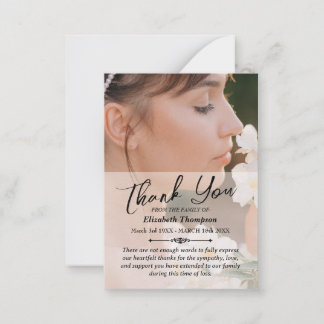 Simple Funeral Thank You / Sympathy  Card
