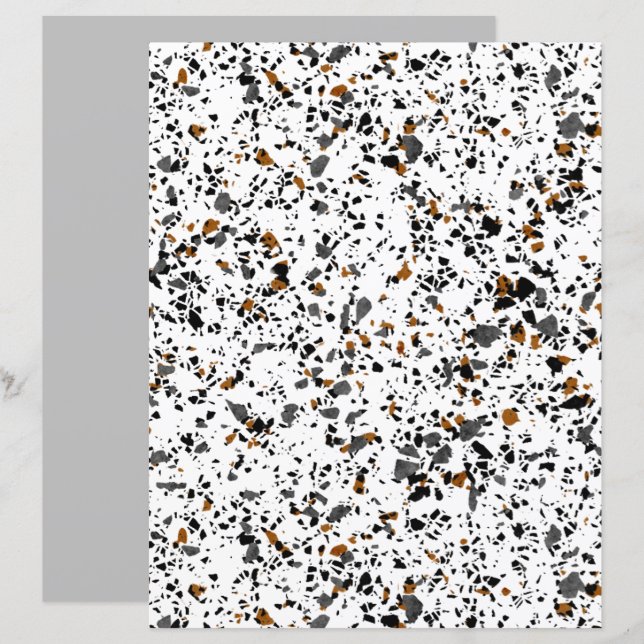 Simple Funky Terrazzo Art Scrapbook Paper (Front/Back)