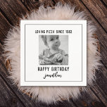 Simple Funny Birthday Photo Napkins<br><div class="desc">Black and White Funny Birthday Custom Photo Napkins Personalised |
Happy 40th 50th 60th 70th 80th Birthday Party Custom Napkins with Photo | 
Personalise these napkins with custom text.
You could change the background colour as well.</div>