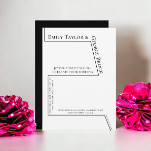Simple Funny Black And White Chart Modern Wedding Invitation