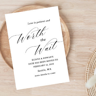 Simple Funny Change the Date Wedding   Save The Date