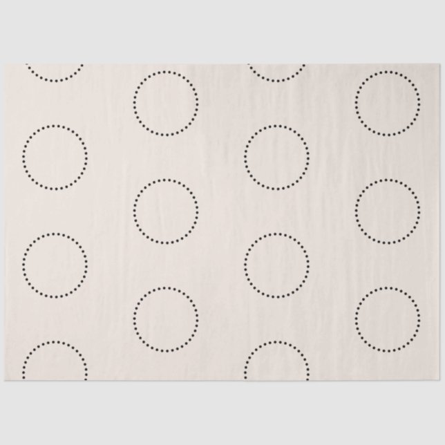 Simple Funny Chic Editable Round Photo Polka Dot Tissue Paper (Front)