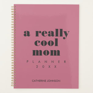 Simple Funny Cool Mum Personalised Blush Pink Planner