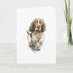 Simple Funny cute Springer Spaniel Dog Birthday Card