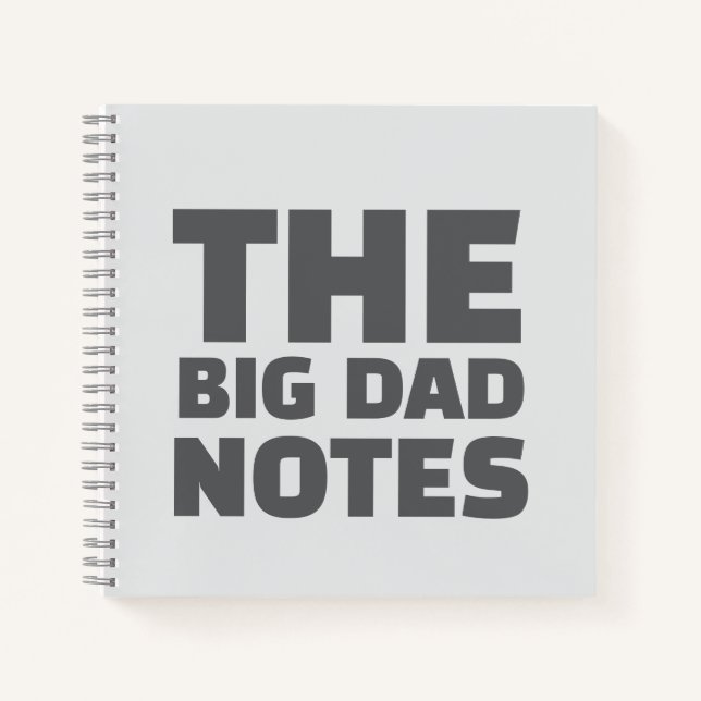 Simple Funny Father's Day Grey Notebook (Front)