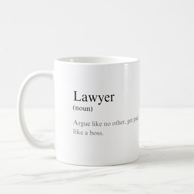 Simple Funny Lawyer Definition Joke Coffee  Coffee Mug (Left)