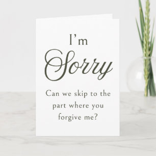 Simple & Funny Minimalist Sorry Card Modern Apol