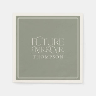 Simple Future Mr & Mr Ivory Couple's Shower Paper Napkin