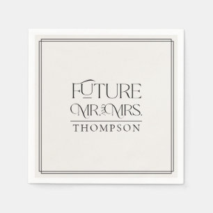 Simple Future Mr Mrs Ivory Couple's Shower Paper Napkin