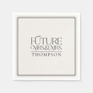 Simple Future Mrs Mrs Ivory Couple's Shower Paper Napkin