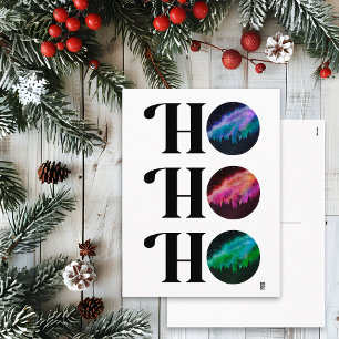 Simple Galaxy Bold HO HO HO Christmas Holiday Postcard