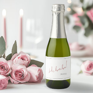 Simple Galentine's Day Minimalist Chic Script Sparkling Wine Label
