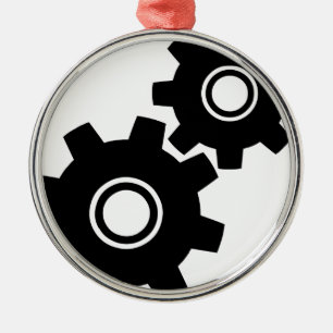 SImple Gears Cogs Metal Tree Decoration