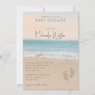 Simple Gender Neutral Beach Baby Shower Invitation