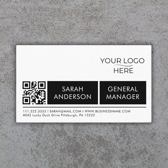 Simple General Logo Qr Code Proffessional  Business Card (Creator Uploaded)