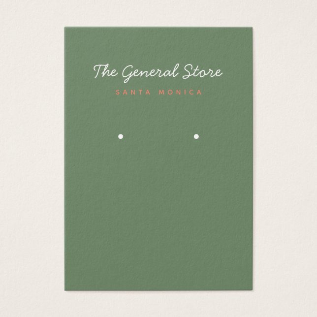 Simple General Store Earring Display Card (Front)