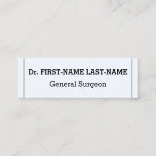 Simple General Surgeon Business Card