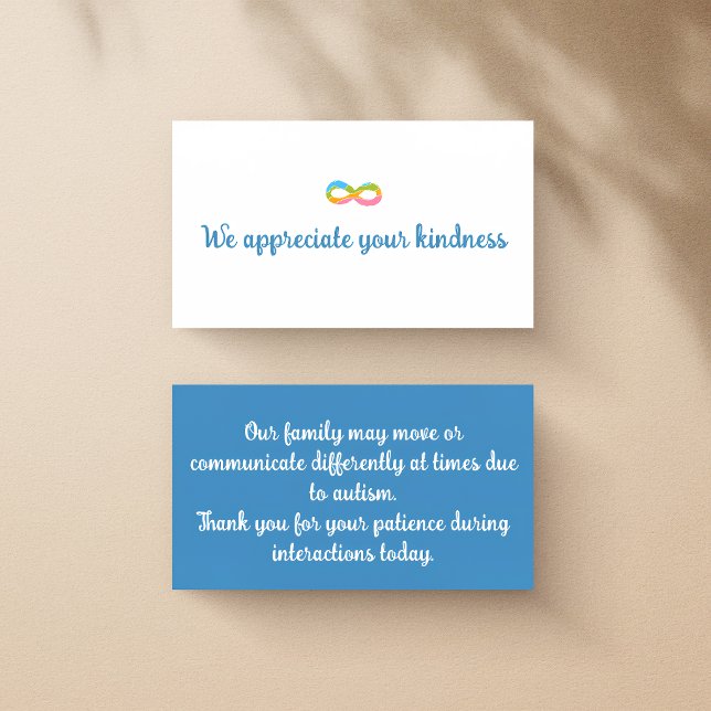Simple Gentle Autism Awareness Public Notice Card (Creator Uploaded)