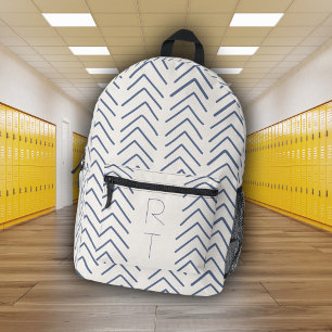 Simple Geometric Arrows Monogram Initials Printed Backpack