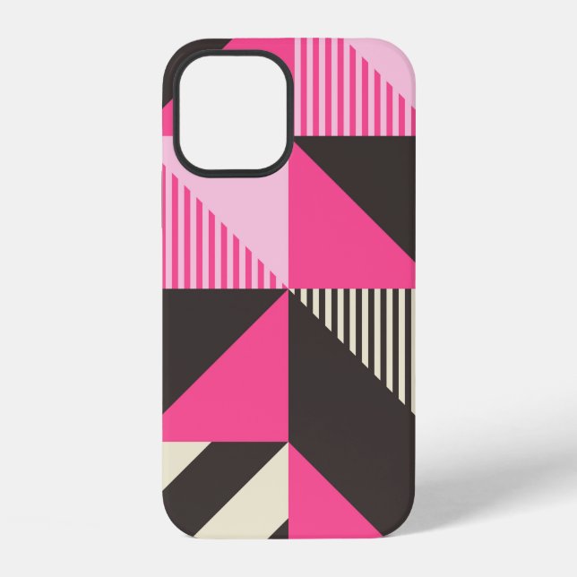 Simple geometric artwork with editable bold blocks iPhone case (Back)