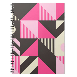 Simple geometric artwork with editable bold blocks notebook